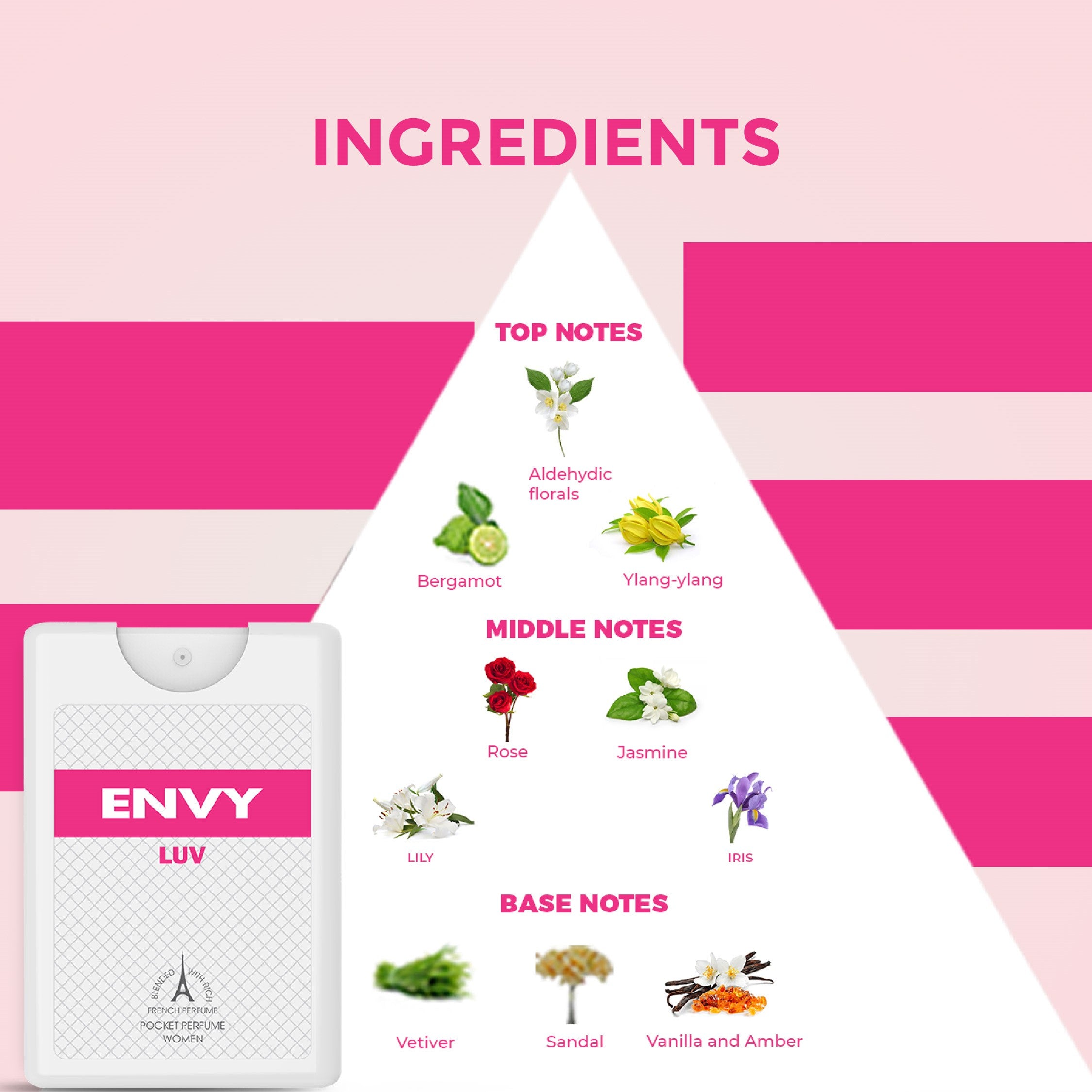ENVY Pack of 4 Luv Pocket Perfumes - 18ml Each