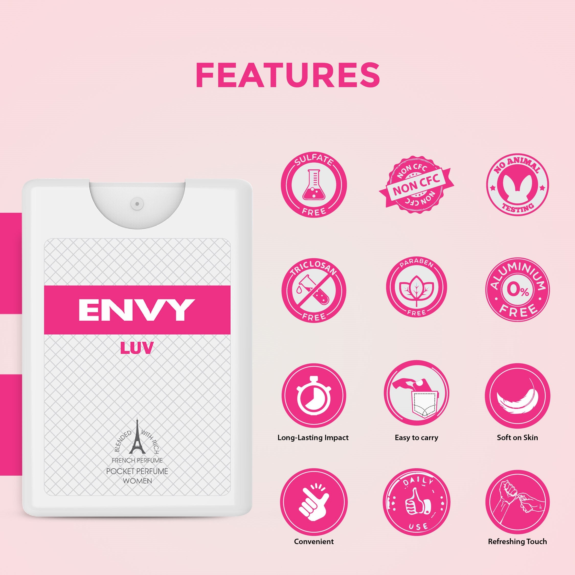 ENVY Pack of 4 Luv Pocket Perfumes - 18ml Each