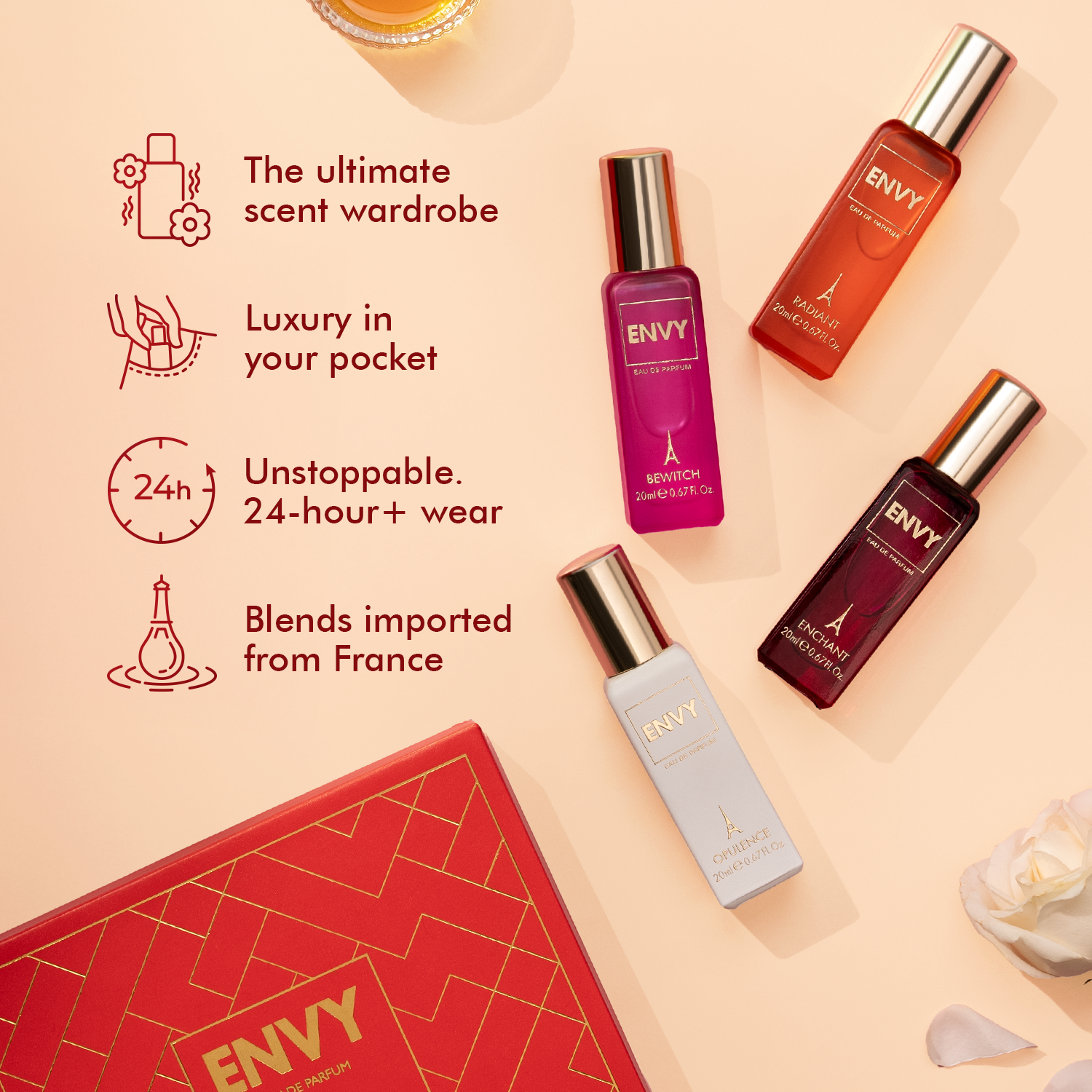 ENVY Luxury Perfume Gift Set for Women - 4x20ml